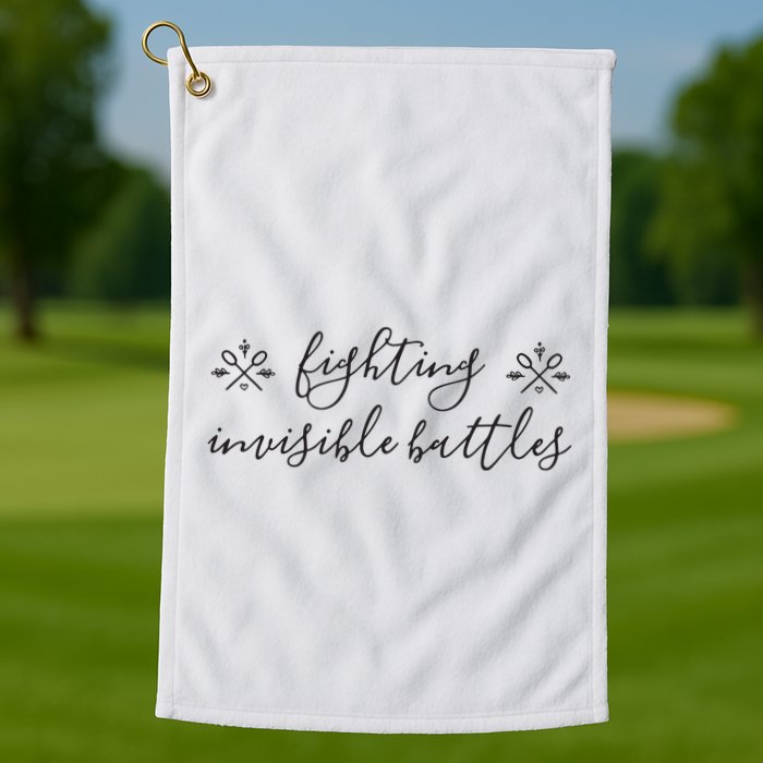 Fighting Invisible Battles Invisible Illness Awareness Golf Towel