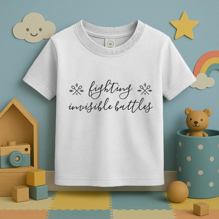 Fighting Invisible Battles Invisible Illness Awareness Toddler T-Shirt