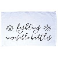Fighting Invisible Battles Invisible Illness Awareness Microfiber Hand Towel