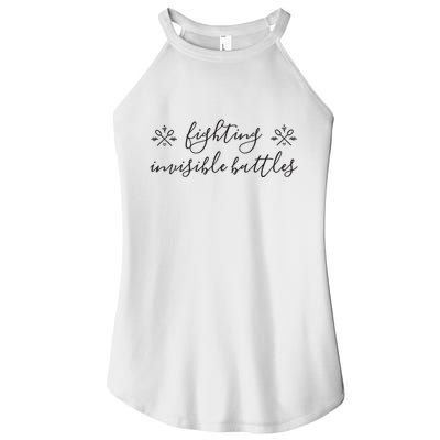 Fighting Invisible Battles Invisible Illness Awareness Women's Perfect Tri Rocker Tank