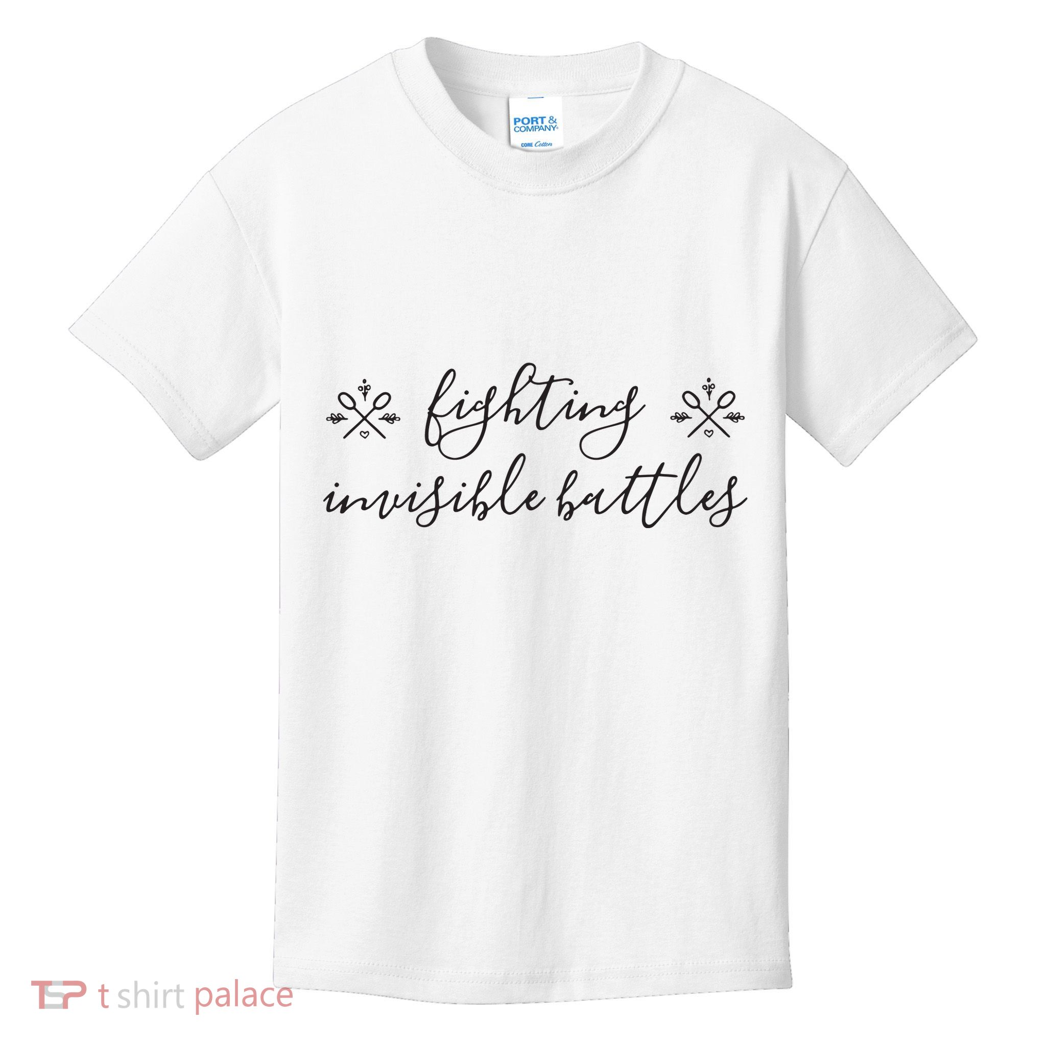 Fighting Invisible Battles Invisible Illness Awareness Kids T-Shirt