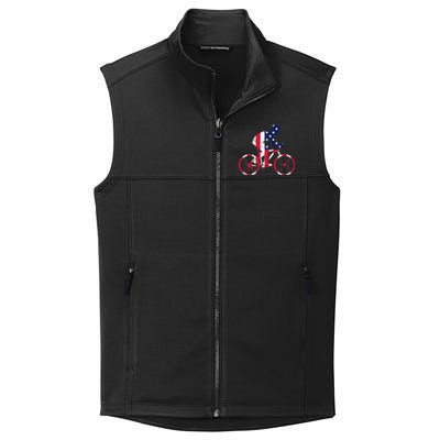 FUN INSPIRATIONAL . BICYCLIST AMERICAN FLAG BIKE FREEDOM Collective Smooth Fleece Vest