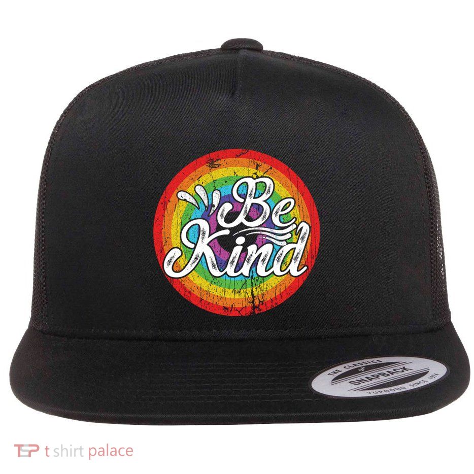 Flowers Illustration Be Kind Sunflower Gift Flatbill Hat