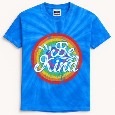 Flowers Illustration Be Kind Sunflower Gift Kids Tie-Dye T-Shirt