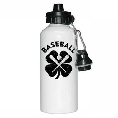 Fun Irish Baseball Funny Gift Shamrock St Patrick's Day Great Gift Aluminum Water Bottle