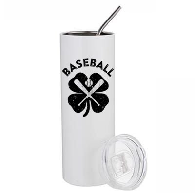 Fun Irish Baseball Funny Gift Shamrock St Patrick's Day Great Gift Stainless Steel Tumbler