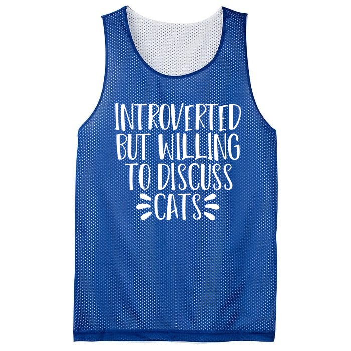 Funny Introverted But Willing To Discuss Cats Gift Mesh Reversible Basketball Jersey Tank