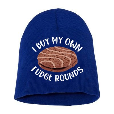 Funny I Buy My Own Fudge Rounds Vintage Fudge Rounds Short Acrylic Beanie