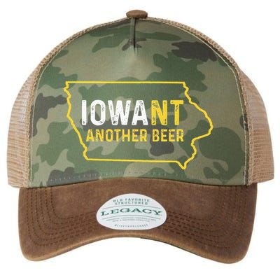 Funny Iowa Beer Distressed Iowa State Map Legacy Tie Dye Trucker Hat