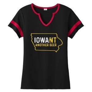 Funny Iowa Beer Distressed Iowa State Map Ladies Halftime Notch Neck Tee