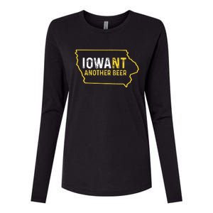 Funny Iowa Beer Distressed Iowa State Map Womens Cotton Relaxed Long Sleeve T-Shirt