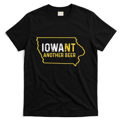 Funny Iowa Beer Distressed Iowa State Map T-Shirt