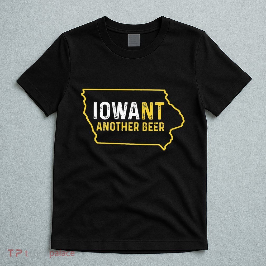 Funny Iowa Beer Distressed Iowa State Map T-Shirt