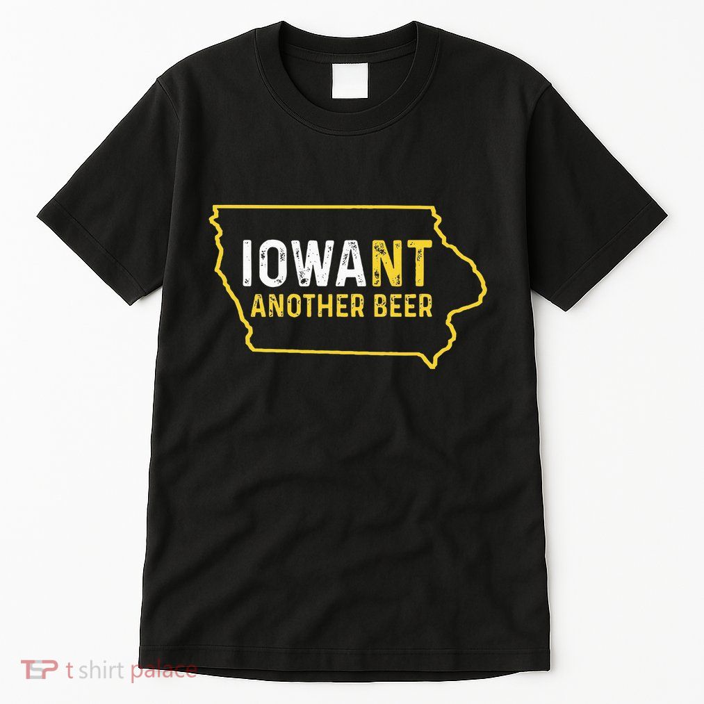 Funny Iowa Beer Distressed Iowa State Map Tall T-Shirt