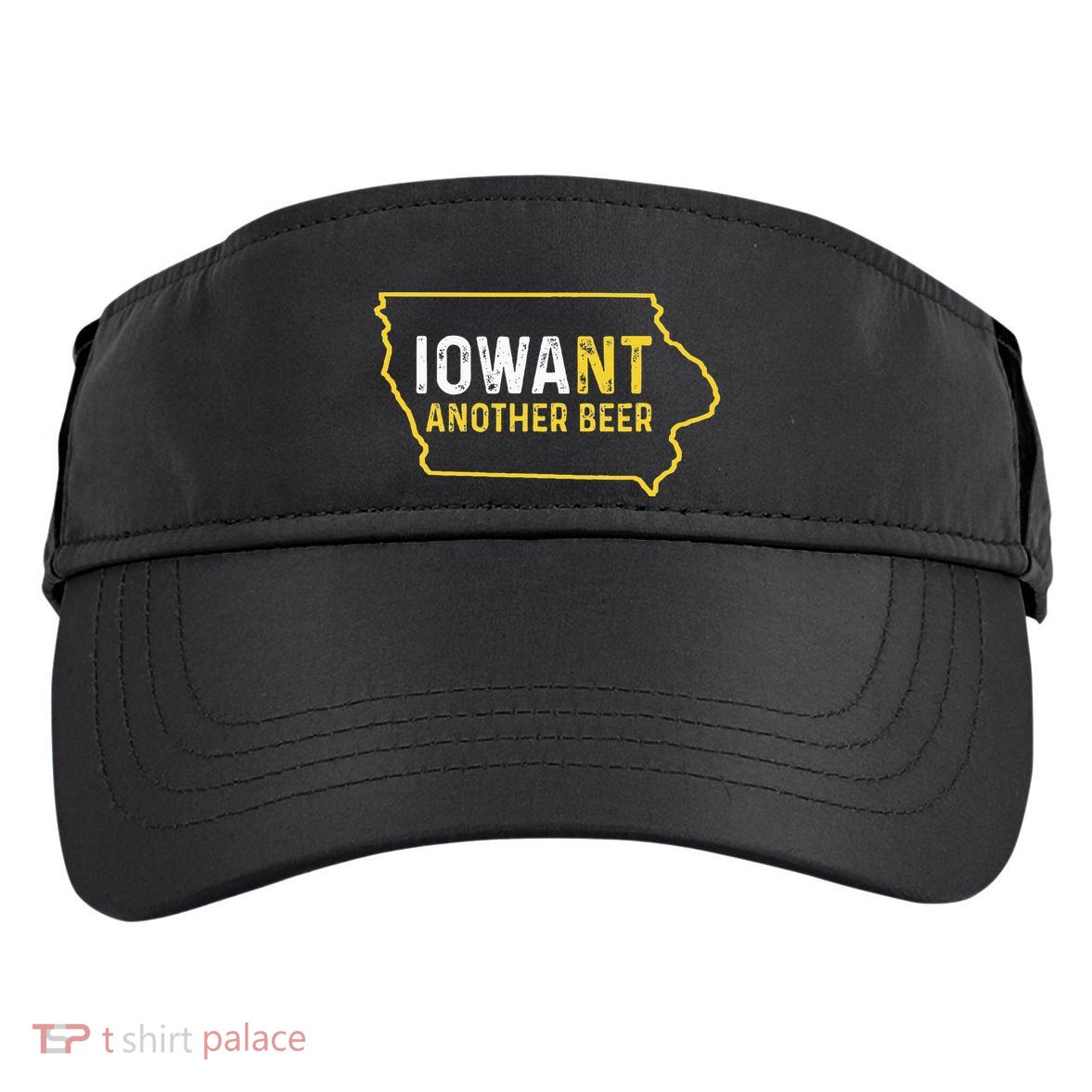 Funny Iowa Beer Distressed Iowa State Map Adult Drive Performance Visor