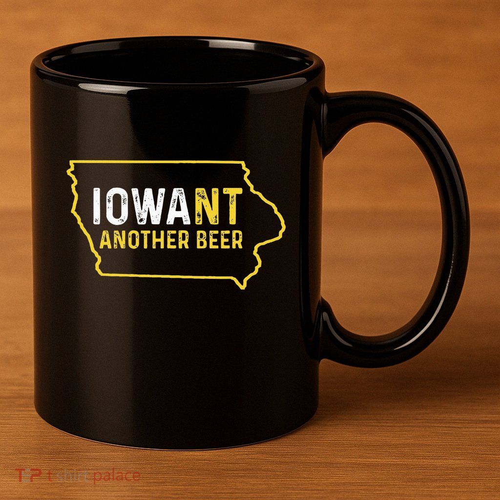 Funny Iowa Beer Distressed Iowa State Map 11oz C Handle Ceramic Mug