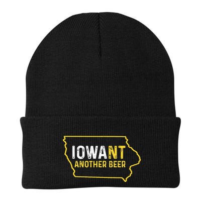 Funny Iowa Beer Distressed Iowa State Map Beanie