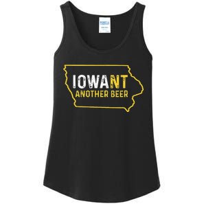 Funny Iowa Beer Distressed Iowa State Map Ladies Essential Tank