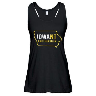 Funny Iowa Beer Distressed Iowa State Map Ladies Essential Flowy Tank