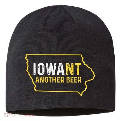 Funny Iowa Beer Distressed Iowa State Map Sustainable Beanie