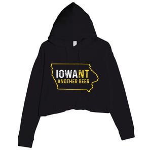 Funny Iowa Beer Distressed Iowa State Map Crop Fleece Hoodie