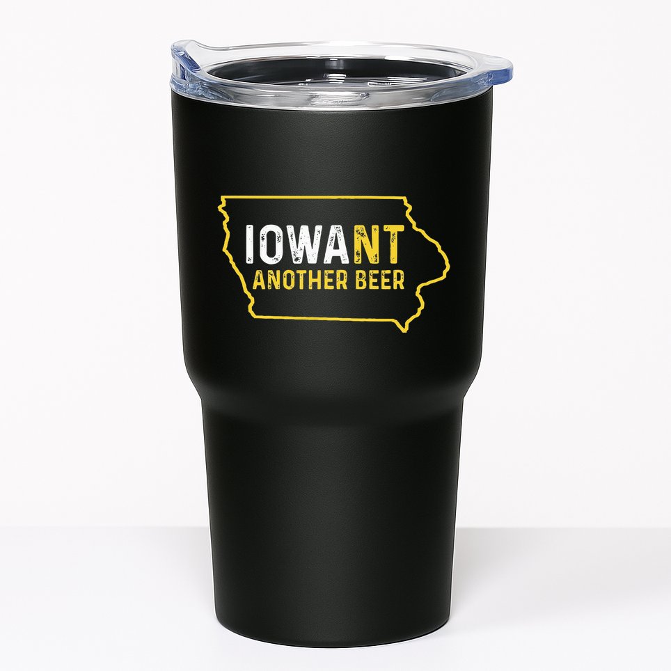 Funny Iowa Beer Distressed Iowa State Map Tumbler