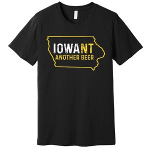 Funny Iowa Beer Distressed Iowa State Map Premium T-Shirt