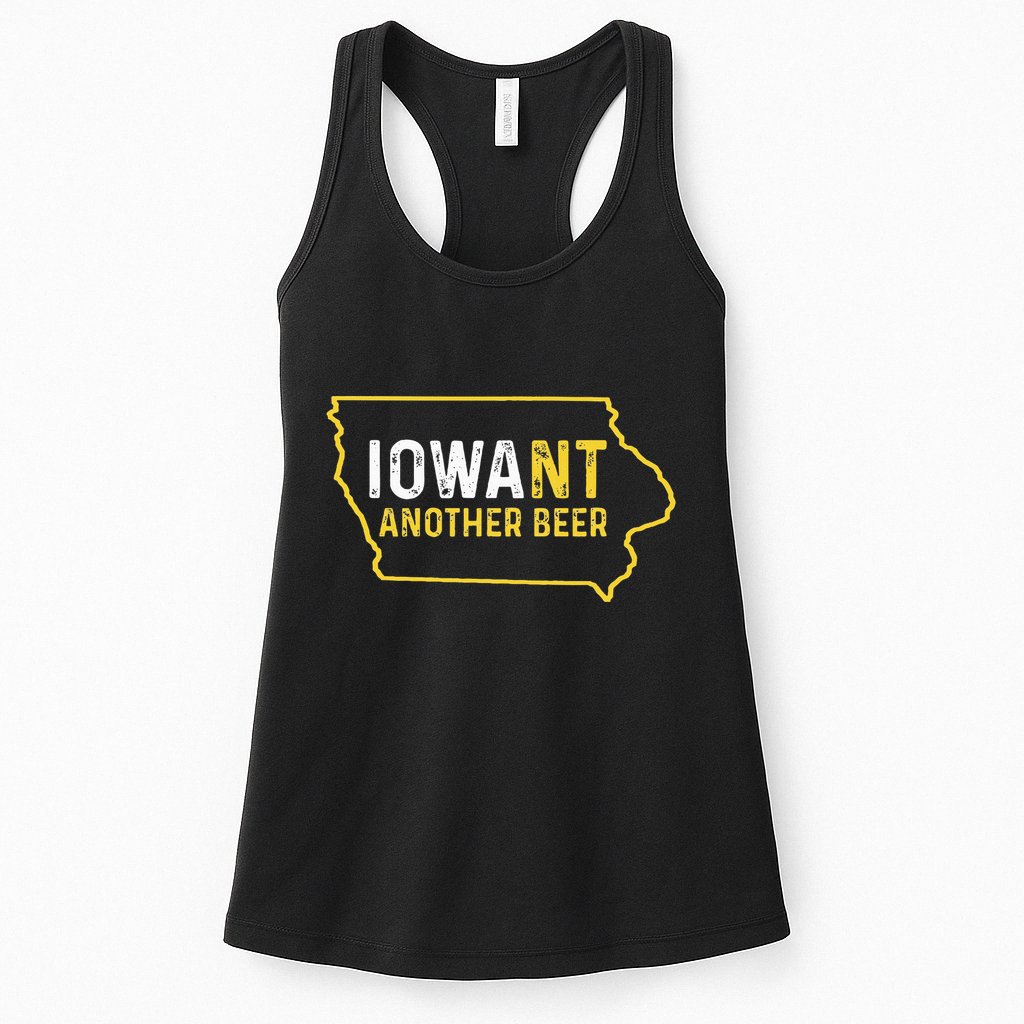 Funny Iowa Beer Distressed Iowa State Map Womens Tank Top