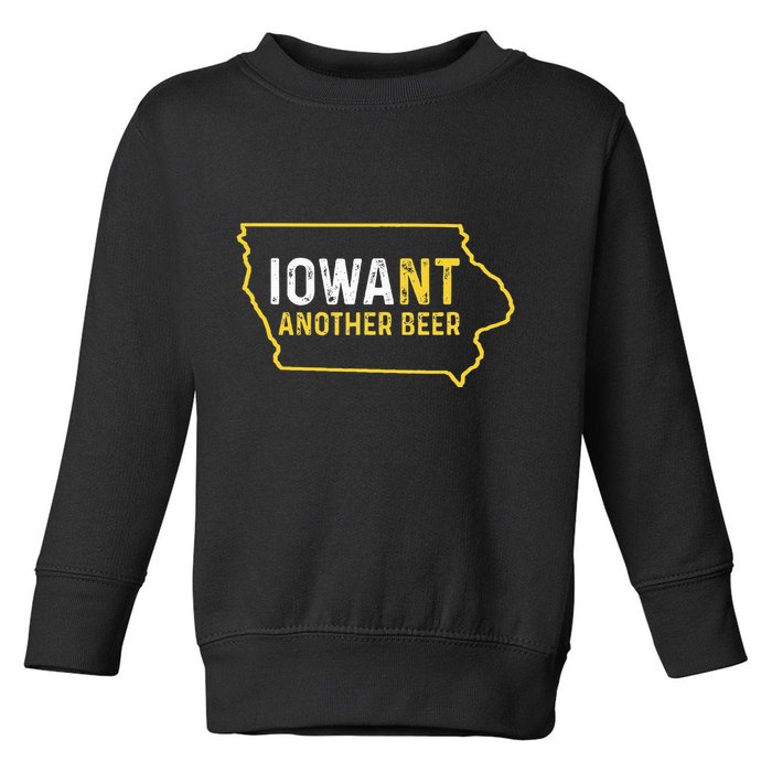 Funny Iowa Beer Distressed Iowa State Map Toddler Sweatshirt