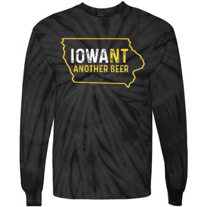 Funny Iowa Beer Distressed Iowa State Map Tie-Dye Long Sleeve Shirt