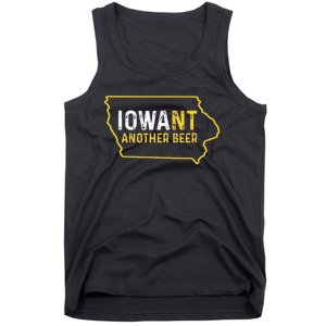 Funny Iowa Beer Distressed Iowa State Map Tank Top