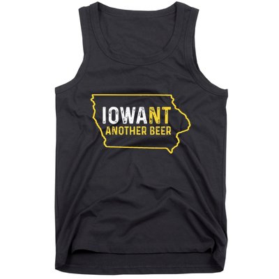 Funny Iowa Beer Distressed Iowa State Map Tank Top