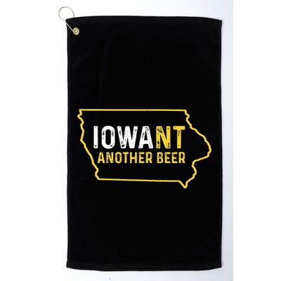 Funny Iowa Beer Distressed Iowa State Map Golf Towel