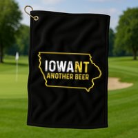 Funny Iowa Beer Distressed Iowa State Map Golf Towel