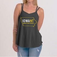 Funny Iowa Beer Distressed Iowa State Map Women's Strappy Tank