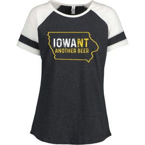 Funny Iowa Beer Distressed Iowa State Map Enza Ladies Jersey Colorblock Tee