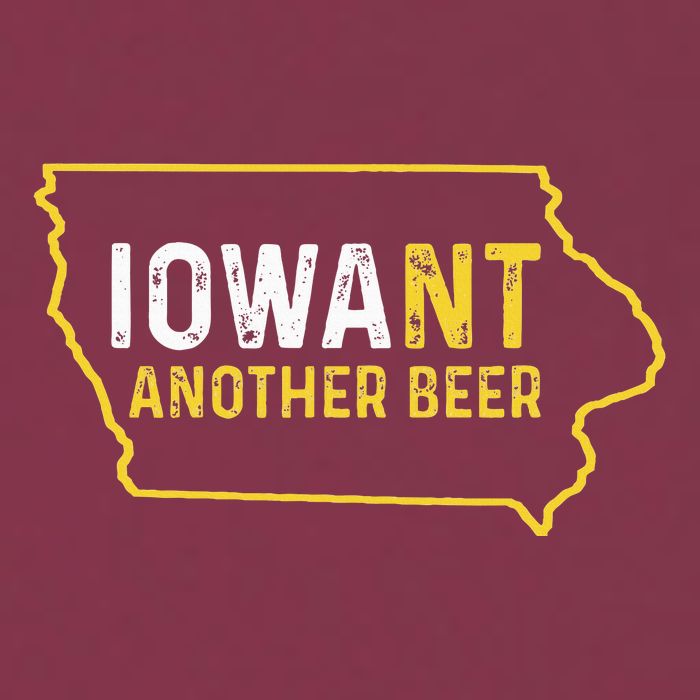 Funny Iowa Beer Distressed Iowa State Map 16oz Travel Tumbler