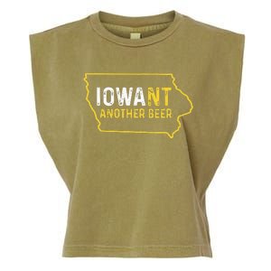 Funny Iowa Beer Distressed Iowa State Map Garment-Dyed Women's Muscle Tee