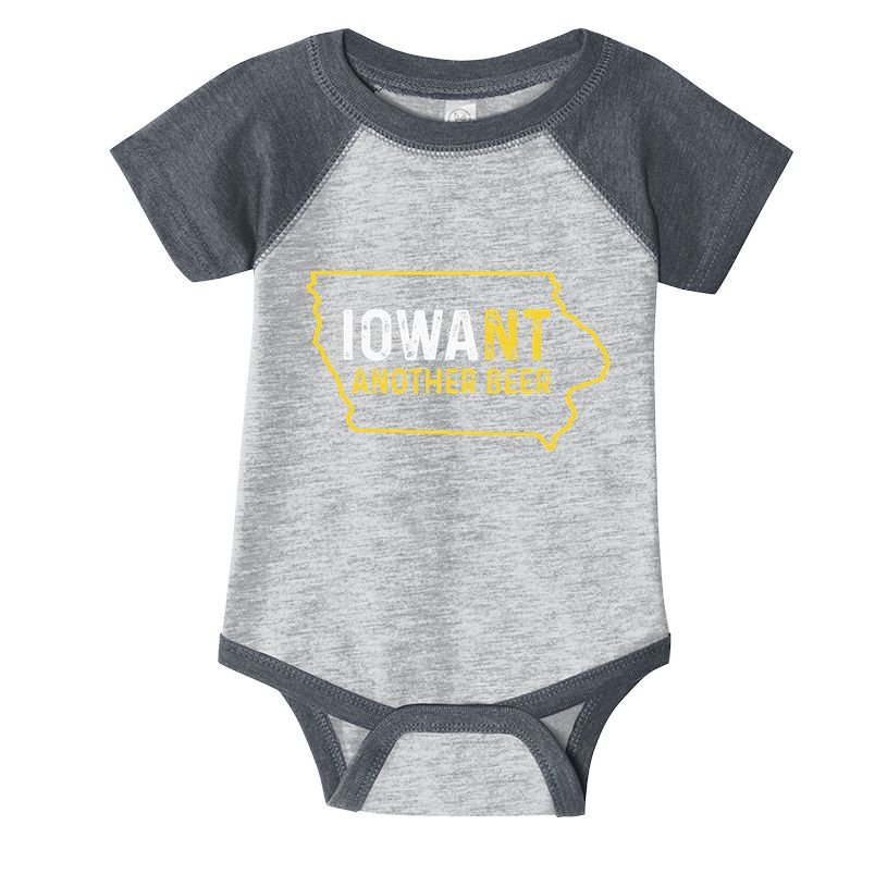 Funny Iowa Beer Distressed Iowa State Map Infant Baby Jersey Bodysuit