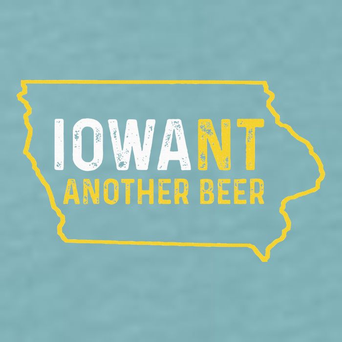 Funny Iowa Beer Distressed Iowa State Map Sueded Cloud Jersey T-Shirt
