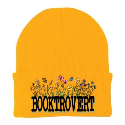 Floral Introverted Book Lover Booktrovert Funny Gift Knit Cap Winter Beanie