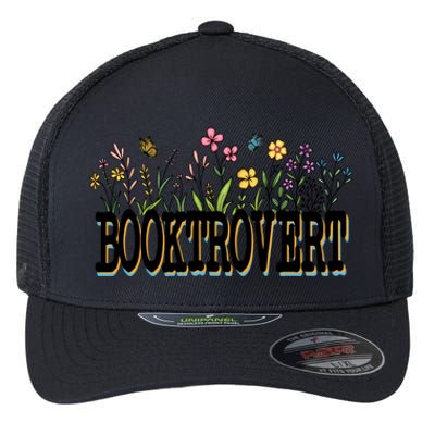 Floral Introverted Book Lover Booktrovert Funny Gift Flexfit Unipanel Trucker Cap