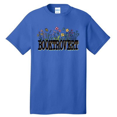 Floral Introverted Book Lover Booktrovert Funny Gift Tall T-Shirt