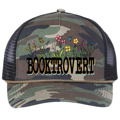 Floral Introverted Book Lover Booktrovert Funny Gift Retro Rope Trucker Hat Cap