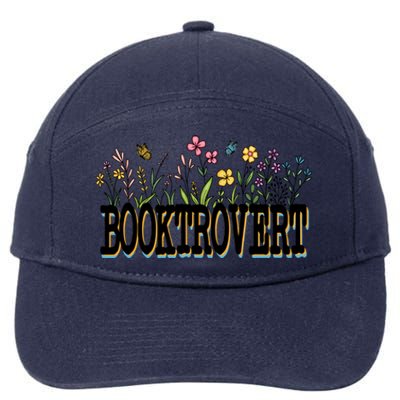 Floral Introverted Book Lover Booktrovert Funny Gift 7-Panel Snapback Hat