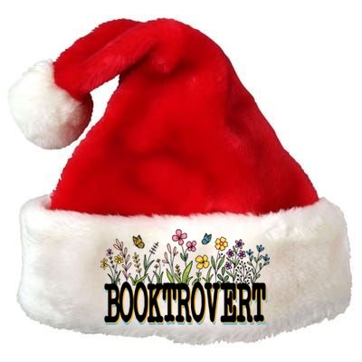 Floral Introverted Book Lover Booktrovert Funny Gift Premium Christmas Santa Hat