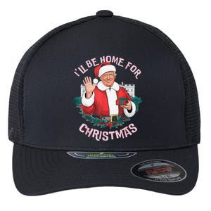 Funny ILl Be Home For Christmas Santa Trump Political Pjs Flexfit Unipanel Trucker Cap