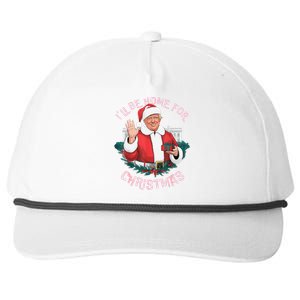 Funny ILl Be Home For Christmas Santa Trump Political Pjs Snapback Five-Panel Rope Hat