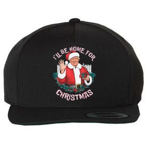 Funny ILl Be Home For Christmas Santa Trump Political Pjs Wool Snapback Cap