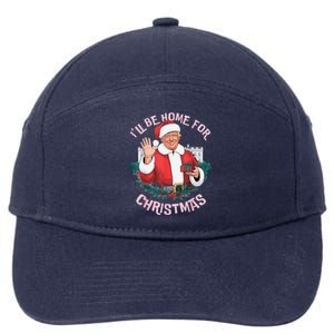 Funny ILl Be Home For Christmas Santa Trump Political Pjs 7-Panel Snapback Hat